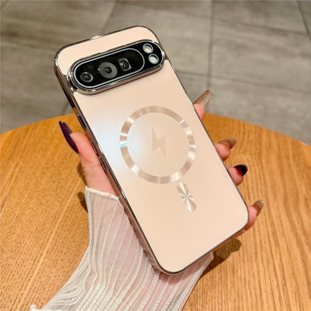 For Google Pixel 9 Pro Magnetic Case Full Lens Coverage Electroplated TPU Shockproof Phone Cover
