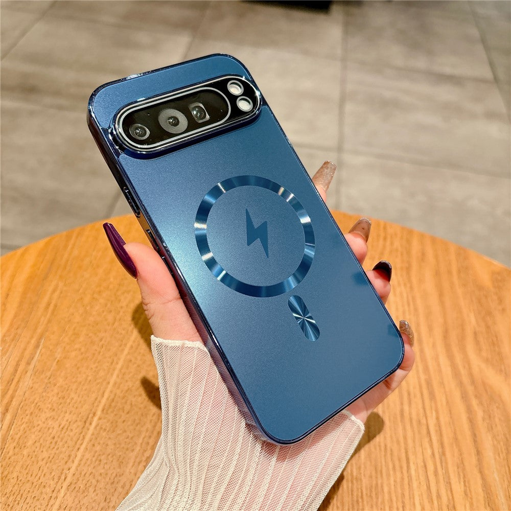 For Google Pixel 9 Pro Magnetic Case Full Lens Coverage Electroplated TPU Shockproof Phone Cover