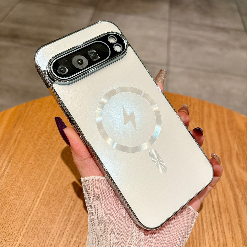 For Google Pixel 9 Pro Magnetic Case Full Lens Coverage Electroplated TPU Shockproof Phone Cover
