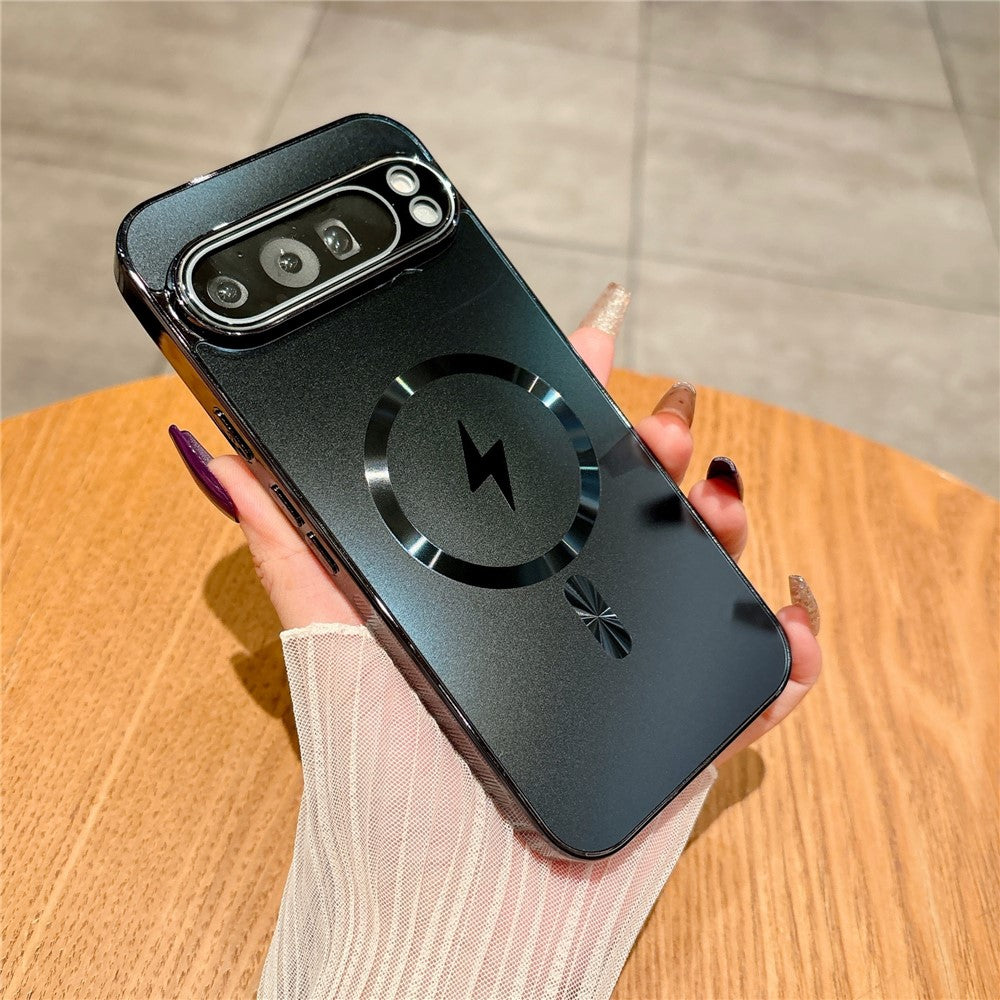 For Google Pixel 9 Pro Magnetic Case Full Lens Coverage Electroplated TPU Shockproof Phone Cover