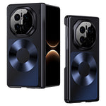 For Huawei Mate X7 Magnetic Case Platinum Record Design PU Leather + PC Electroplating Phone Cover