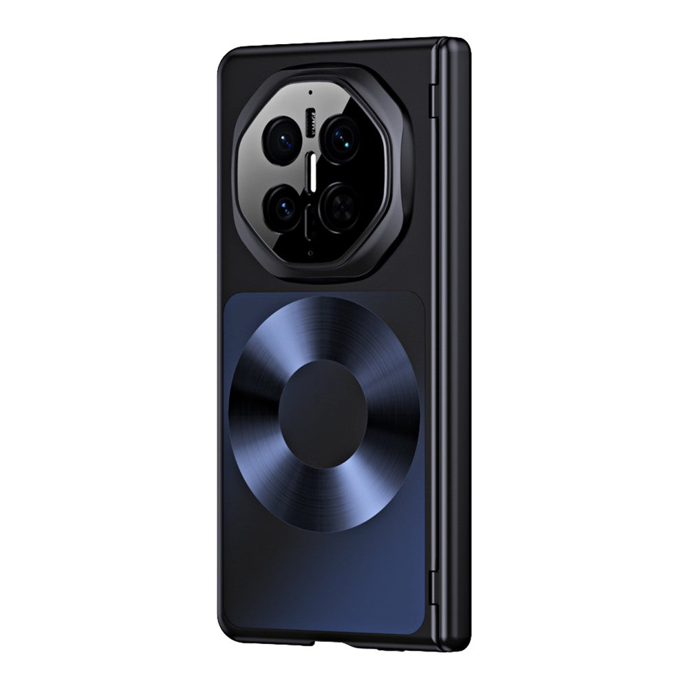 For Huawei Mate X7 Magnetic Case Platinum Record Design PU Leather + PC Electroplating Phone Cover