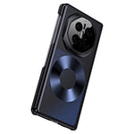 For Huawei Mate X7 Magnetic Case Platinum Record Design PU Leather + PC Electroplating Phone Cover