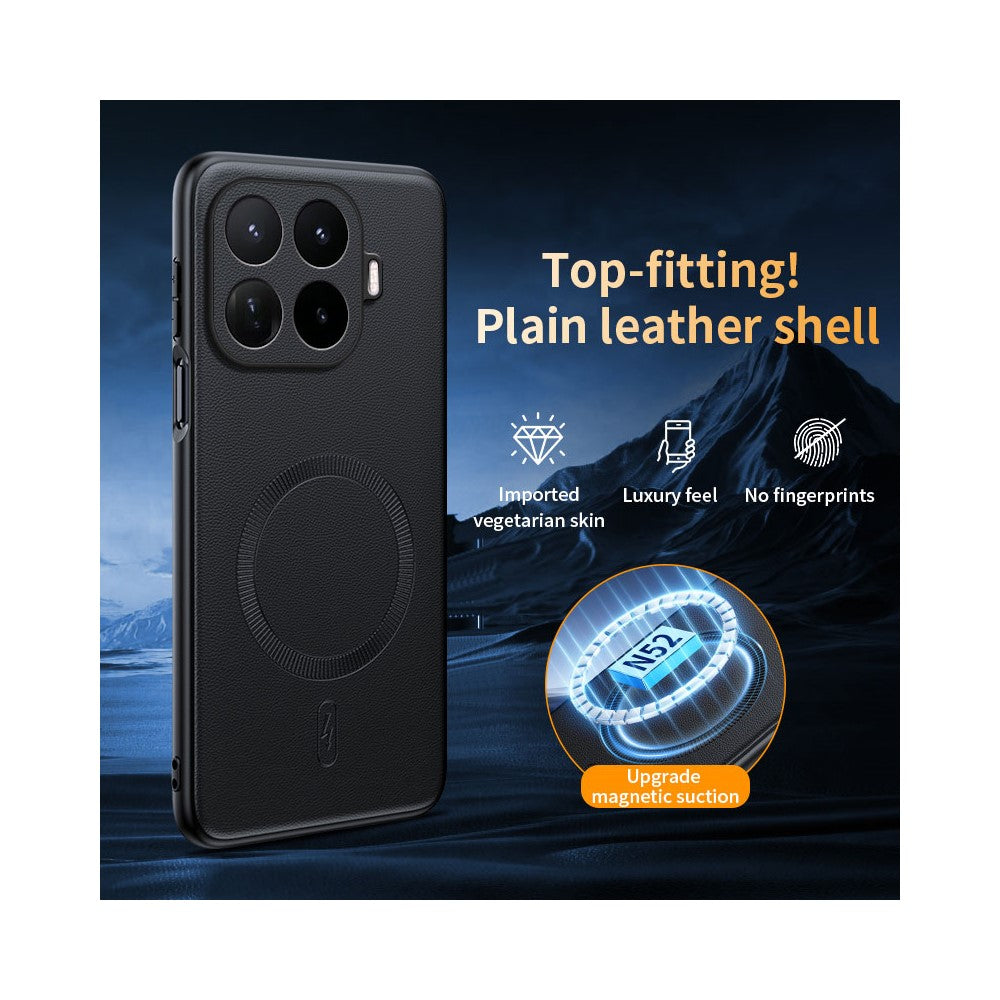 For Xiaomi 17T Pro Magnetic Case Leather Coated TPU + PC Phone Cover