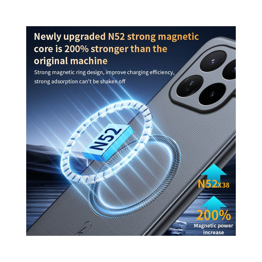 For Xiaomi 17T Pro Magnetic Case Leather Coated TPU + PC Phone Cover