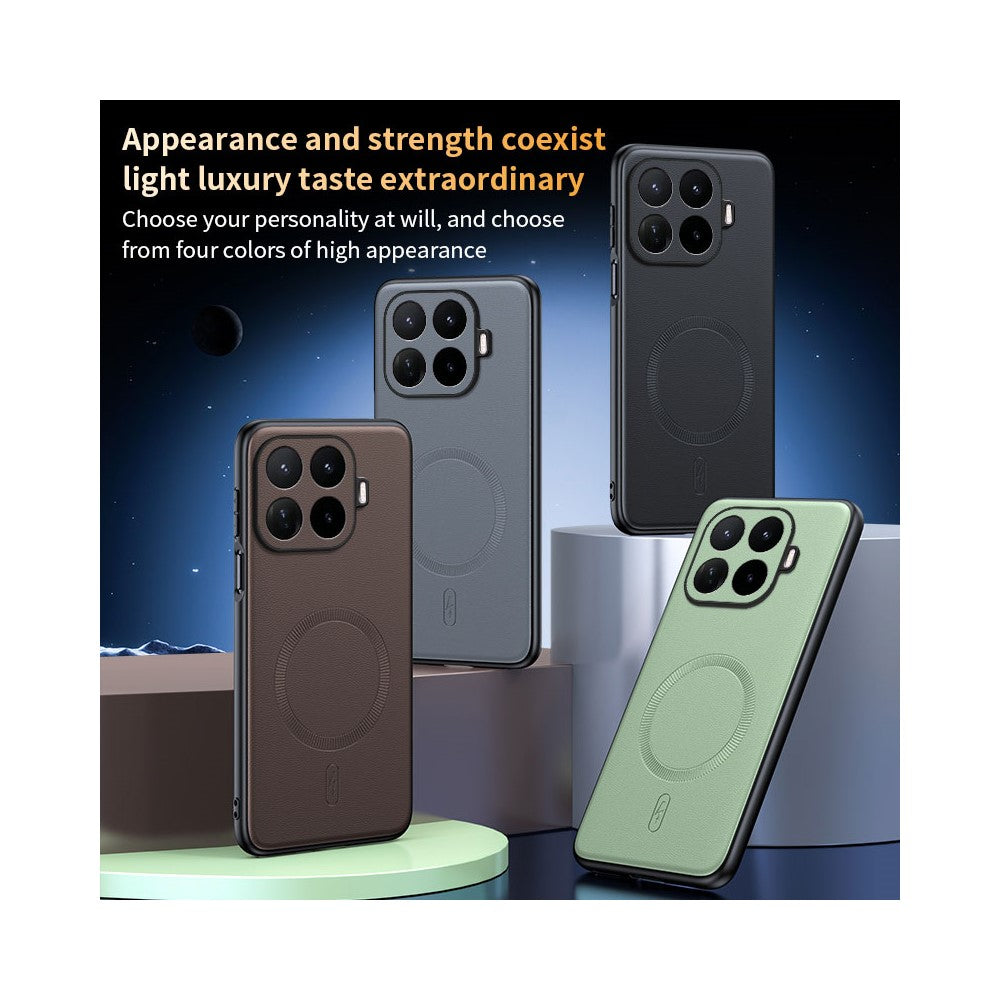 For Xiaomi 17T Pro Magnetic Case Leather Coated TPU + PC Phone Cover