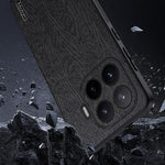 For Xiaomi 17T Pro Case Wood Texture PU Leather Coated PC TPU Phone Cover