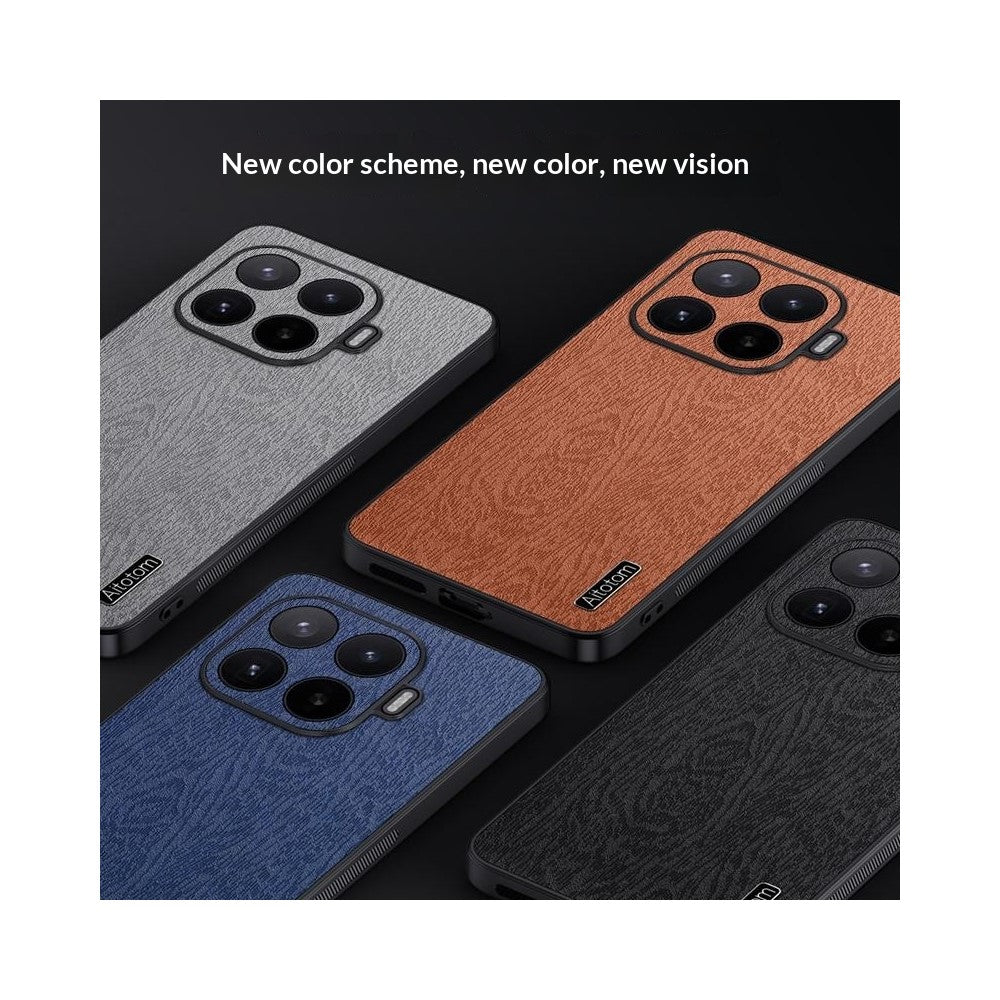 For Xiaomi 17T Pro Case Wood Texture PU Leather Coated PC TPU Phone Cover