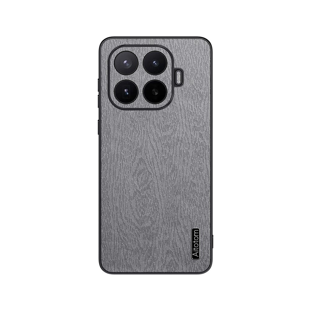 For Xiaomi 17T Pro Case Wood Texture PU Leather Coated PC TPU Phone Cover