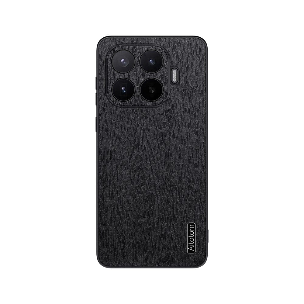 For Xiaomi 17T Case Wood Texture PU Leather Coated PC TPU Phone Cover