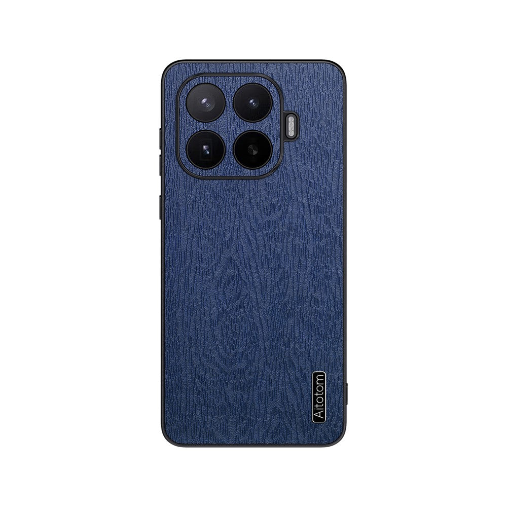 For Xiaomi 17T Case Wood Texture PU Leather Coated PC TPU Phone Cover