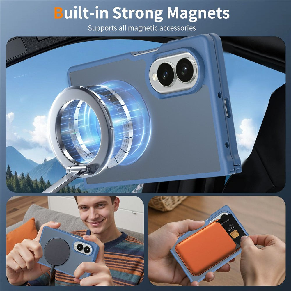 For Samsung Galaxy Z Fold8 Magnetic Case TPU Frame Acrylic Back Phone Cover Skin Touch