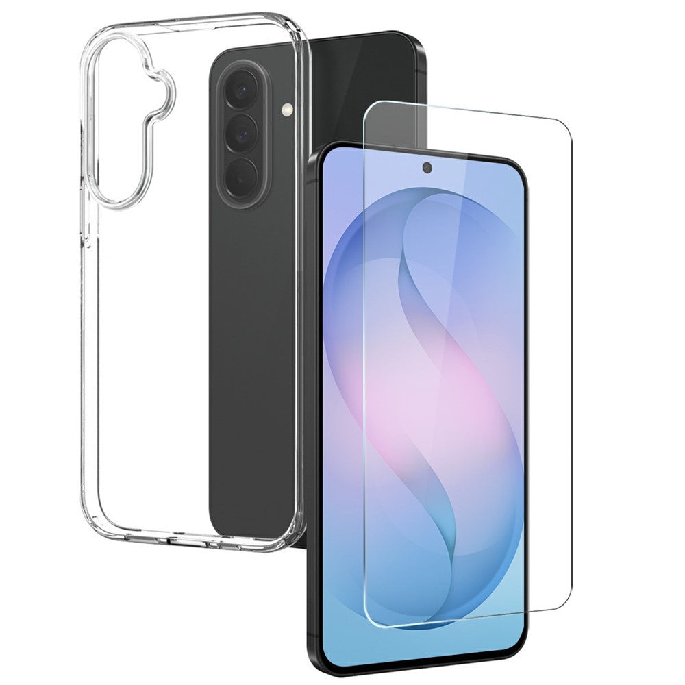 NORTHJO For Samsung Galaxy S26 FE Case Soft TPU Clear Phone Cover with Tempered Glass Screen Protector