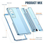For Samsung Galaxy Z Fold4 5G Hinge Protection Kickstand Phone Case Hard PC Shockproof Anti-Drop Shell with Tempered Glass Screen Film