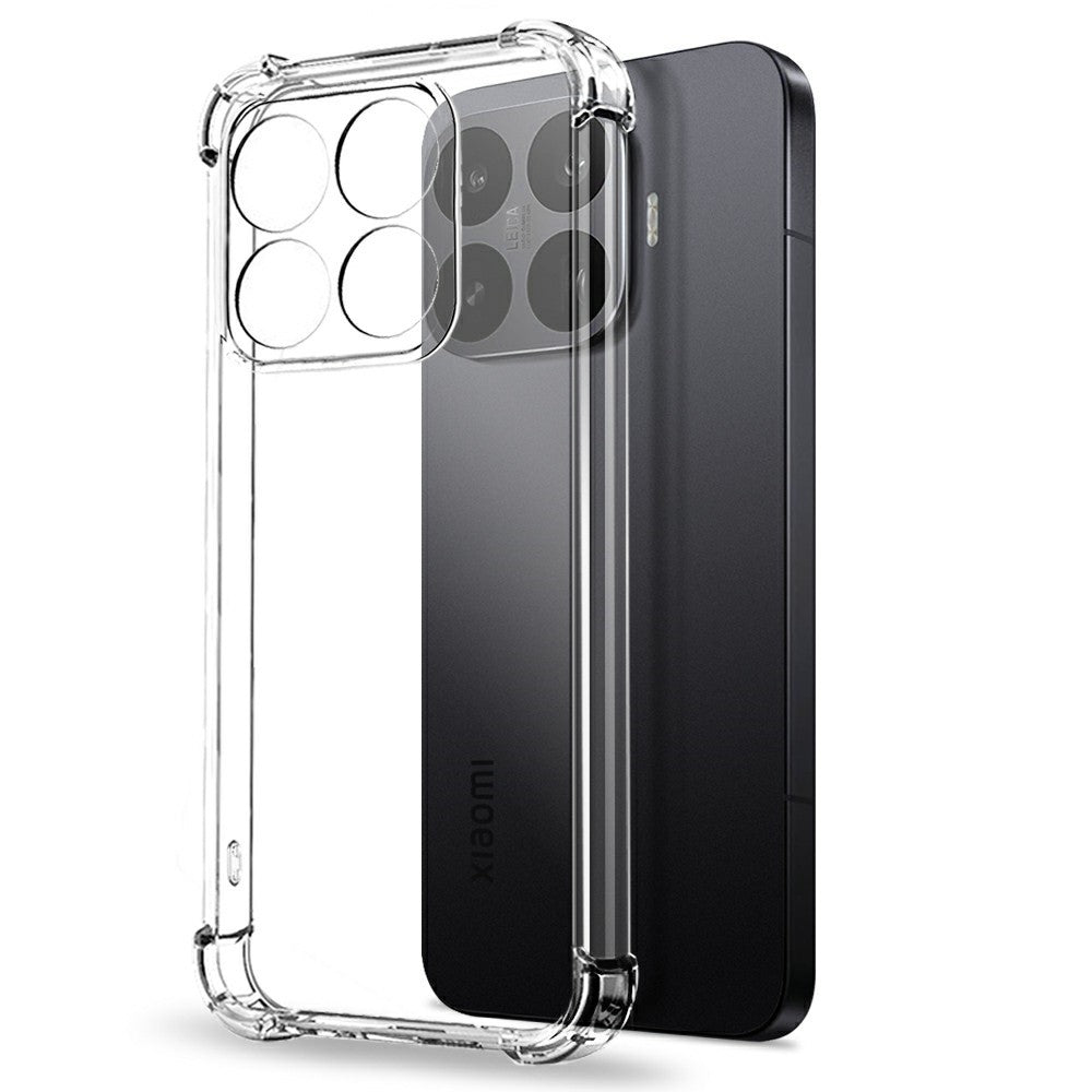NORTHJO-etui til Xiaomi 17T - fire hjørner - stødsikkert TPU - gennemsigtigt mobilcover med hærdet glas - film