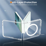 Til Samsung Galaxy Z Flip8 Magnetisk Cover PC + TPU Klart Telefoncover + 2 Stk. Hærdet Glasfilm til Udvendig Skærm + 2 Stk. Hydrogelfilm til Indvendig Skærm