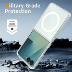 Til Samsung Galaxy Z Flip8 Magnetisk Cover PC + TPU Klart Telefoncover + 2 Stk. Hærdet Glasfilm til Udvendig Skærm + 2 Stk. Hydrogelfilm til Indvendig Skærm