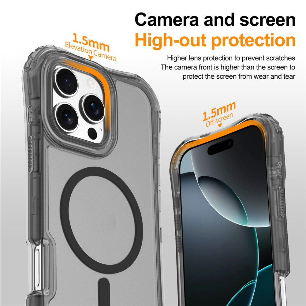 For iPhone 16 Plus Magnetic Phone Case Soft-touch 2-in-1 PC+TPU Shockproof Cover Compatible with MagSafe