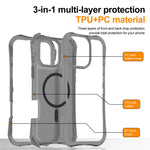 For iPhone 16 Plus Magnetic Phone Case Soft-touch 2-in-1 PC+TPU Shockproof Cover Compatible with MagSafe