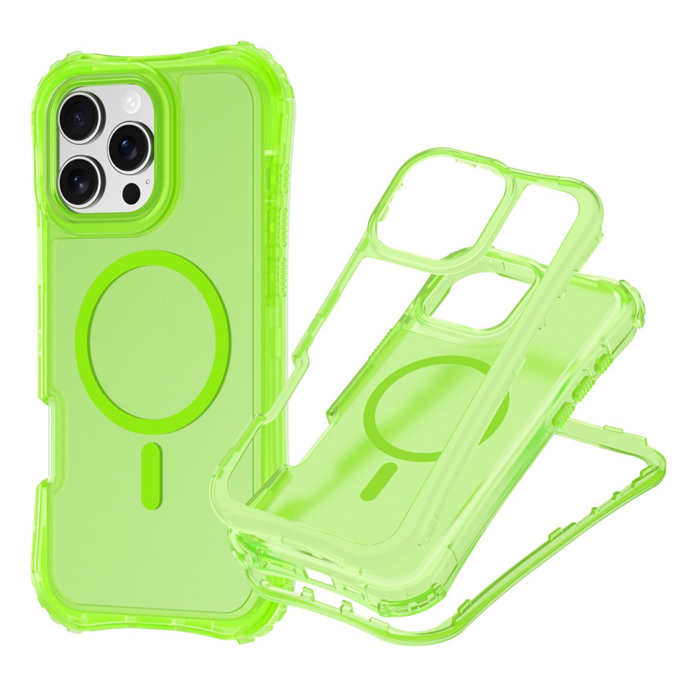For iPhone 16 Plus Magnetic Phone Case Soft-touch 2-in-1 PC+TPU Shockproof Cover Compatible with MagSafe