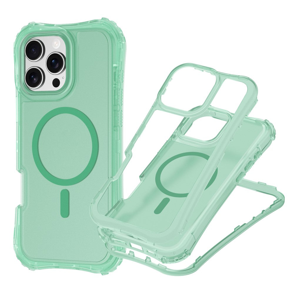For iPhone 16 Plus Magnetic Phone Case Soft-touch 2-in-1 PC+TPU Shockproof Cover Compatible with MagSafe