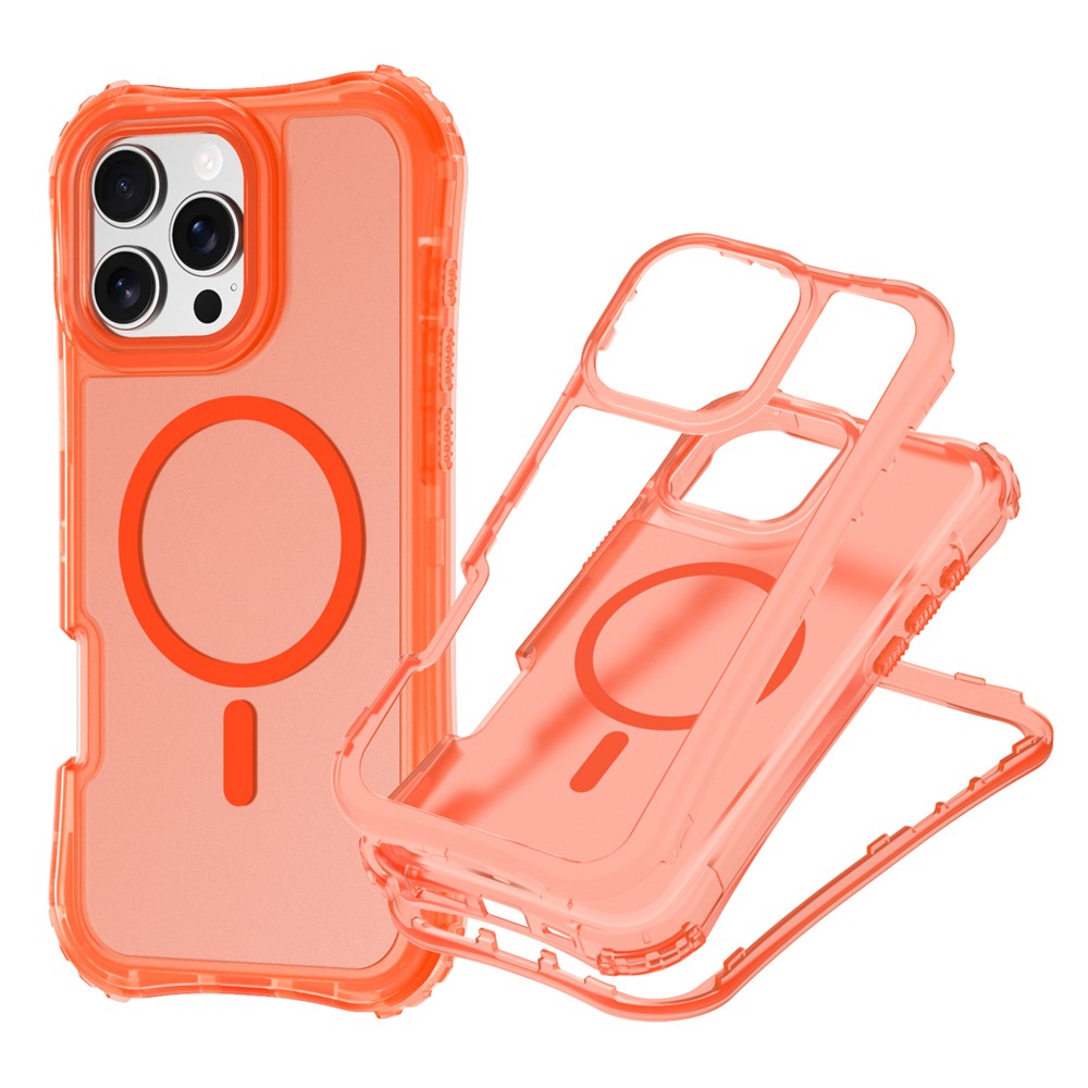 For iPhone 16 Plus Magnetic Phone Case Soft-touch 2-in-1 PC+TPU Shockproof Cover Compatible with MagSafe