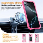For iPhone 14 Pro Max Magnetic Phone Case Soft-touch 2-in-1 PC+TPU Shockproof Cover Compatible with MagSafe