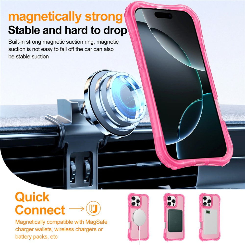 For iPhone 14 Pro Max Magnetic Phone Case Soft-touch 2-in-1 PC+TPU Shockproof Cover Compatible with MagSafe