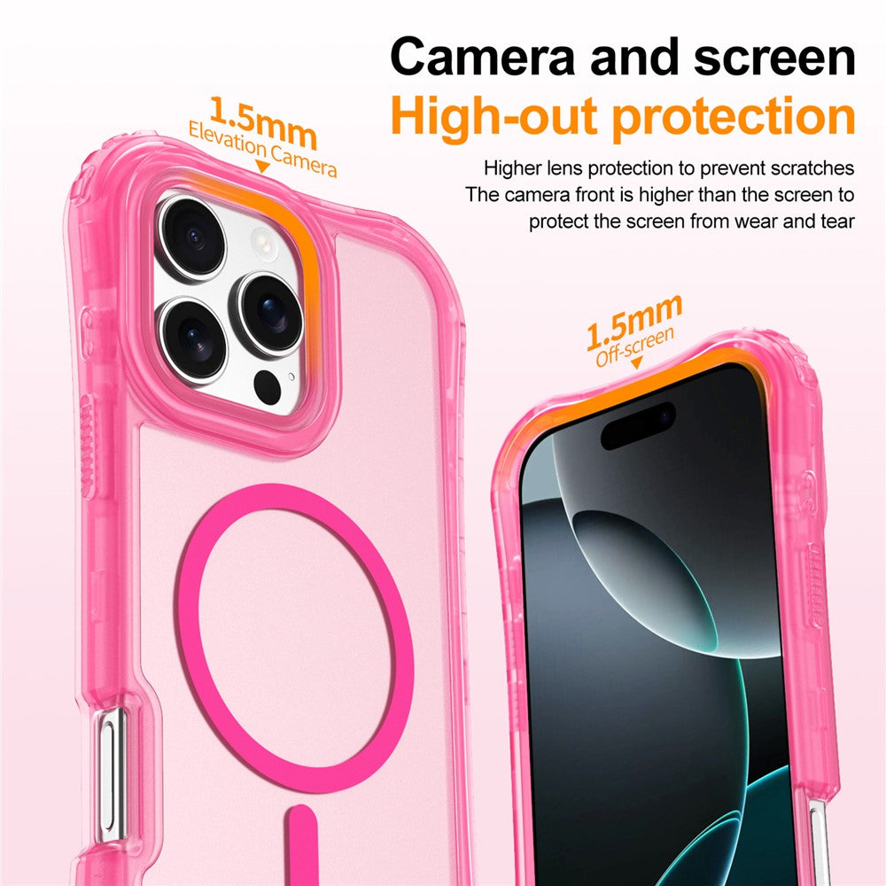 For iPhone 14 Pro Max Magnetic Phone Case Soft-touch 2-in-1 PC+TPU Shockproof Cover Compatible with MagSafe