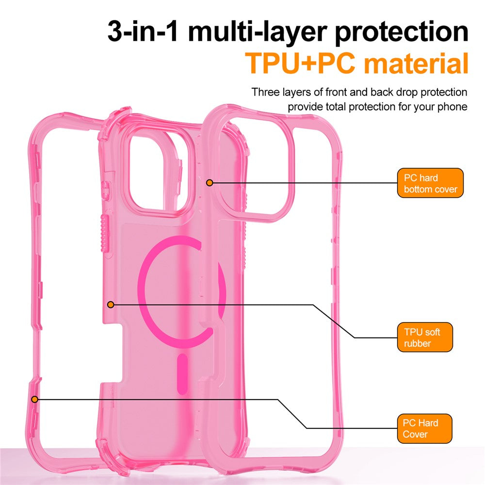 For iPhone 14 Pro Max Magnetic Phone Case Soft-touch 2-in-1 PC+TPU Shockproof Cover Compatible with MagSafe