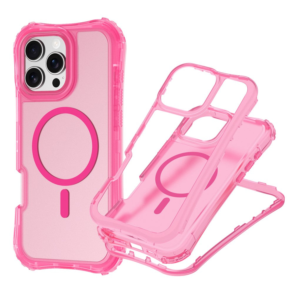 For iPhone 13 Pro Magnetic Phone Case Soft-touch 2-in-1 PC+TPU Shockproof Cover Compatible with MagSafe