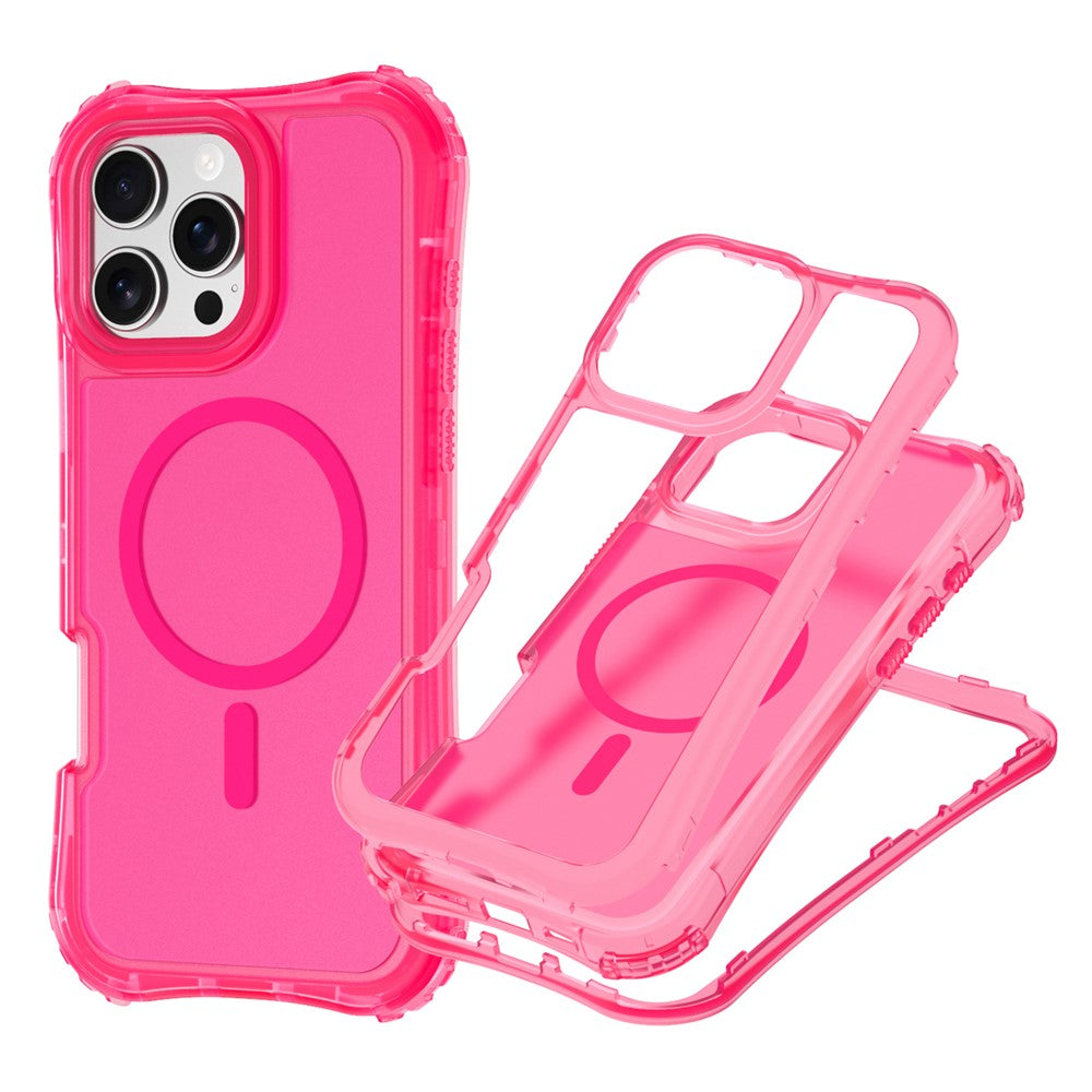 For iPhone 13 Pro Magnetic Phone Case Soft-touch 2-in-1 PC+TPU Shockproof Cover Compatible with MagSafe