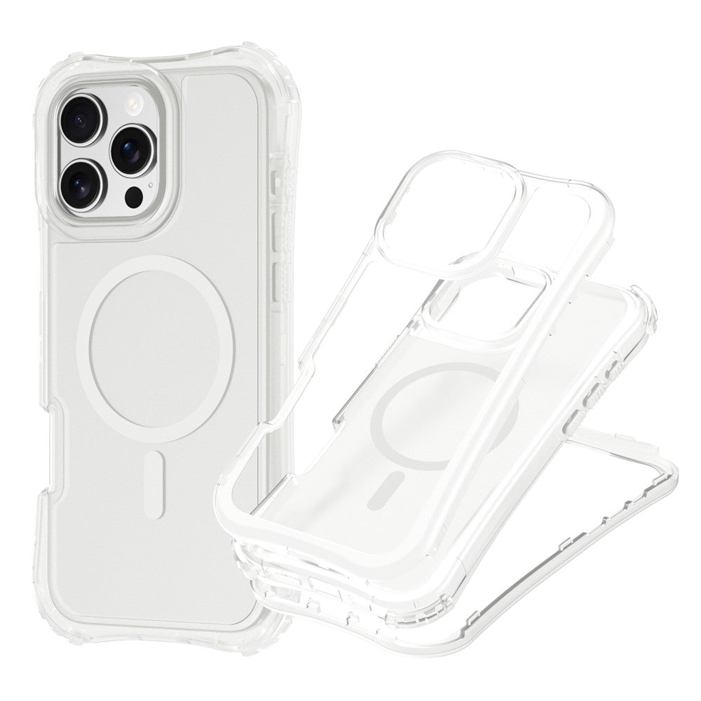 For iPhone 13 Pro Magnetic Phone Case Soft-touch 2-in-1 PC+TPU Shockproof Cover Compatible with MagSafe