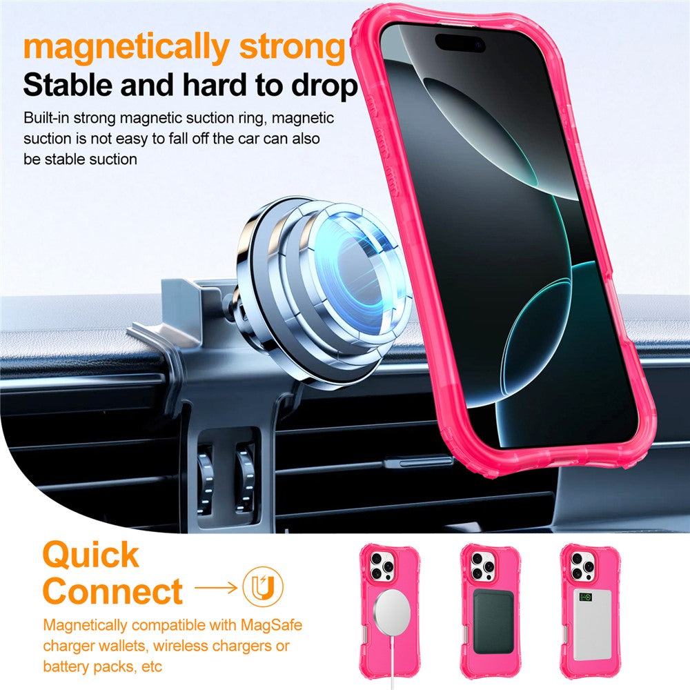 For iPhone 12 Pro Max Magnetic Phone Case Soft-touch 2-in-1 PC+TPU Shockproof Cover Compatible with MagSafe