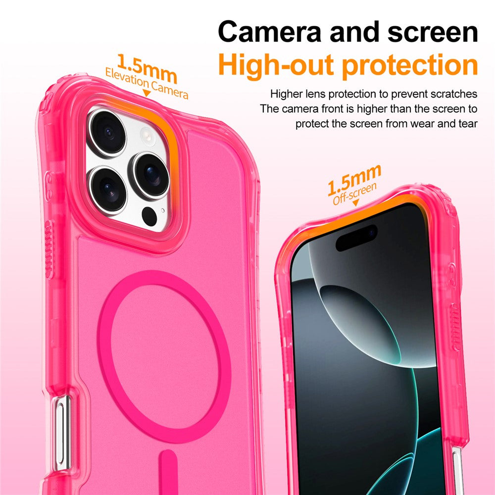 For iPhone 12 Pro Max Magnetic Phone Case Soft-touch 2-in-1 PC+TPU Shockproof Cover Compatible with MagSafe
