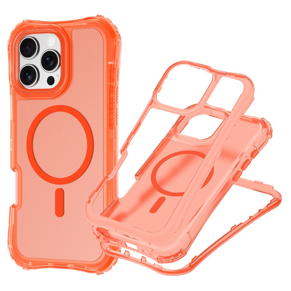 For iPhone 12 Pro Max Magnetic Phone Case Soft-touch 2-in-1 PC+TPU Shockproof Cover Compatible with MagSafe