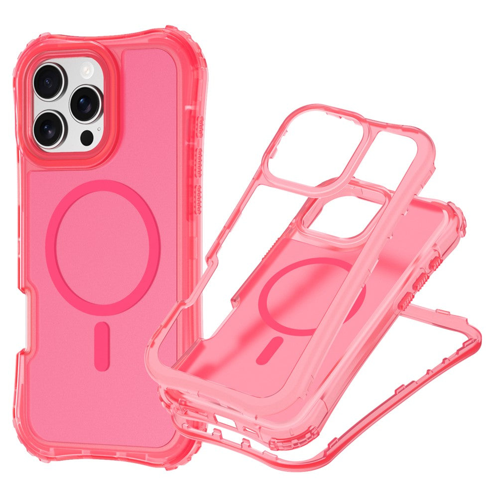 For iPhone 12 Pro Max Magnetic Phone Case Soft-touch 2-in-1 PC+TPU Shockproof Cover Compatible with MagSafe