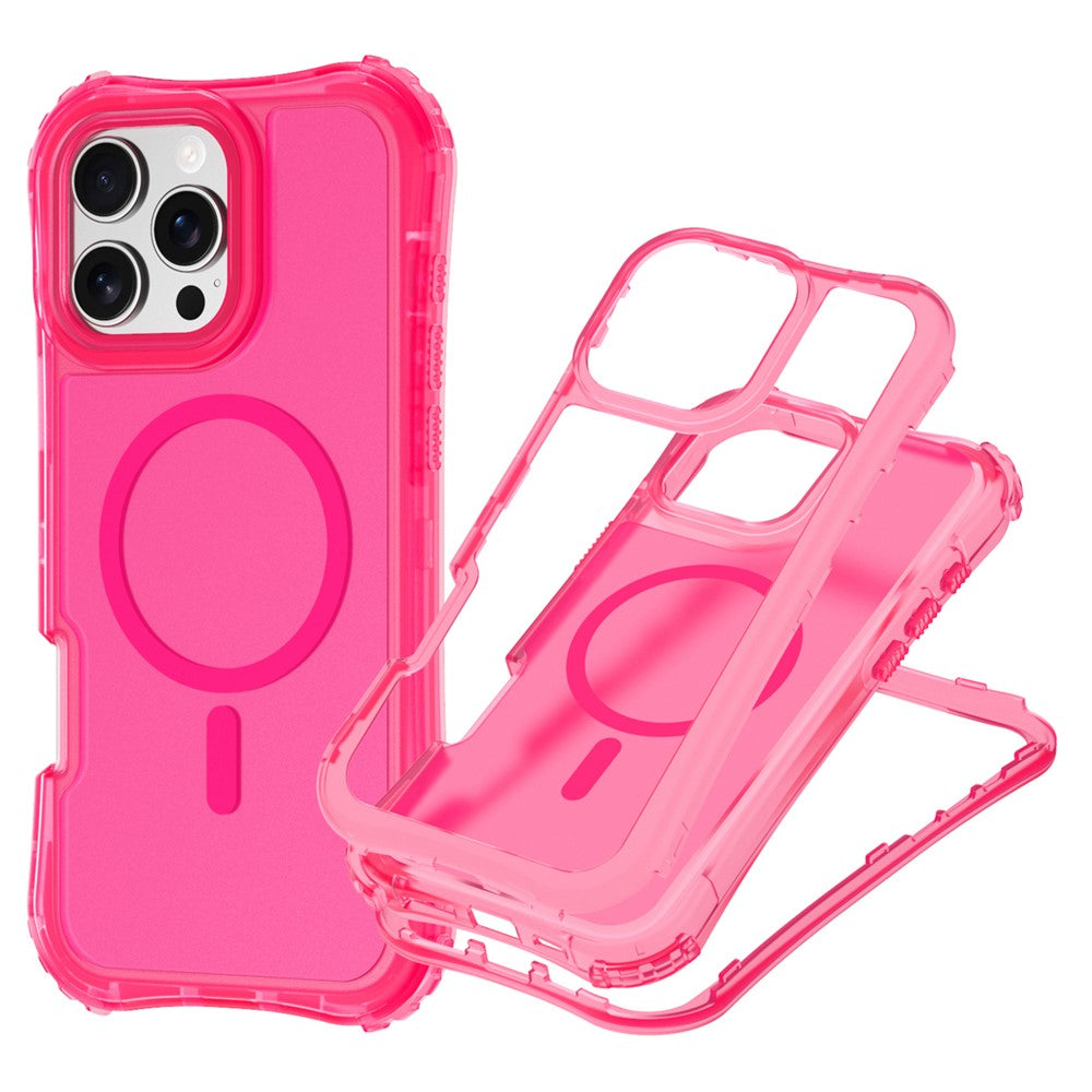 For iPhone 12 / 12 Pro Magnetic Phone Case Soft-touch 2-in-1 PC+TPU Shockproof Cover Compatible with MagSafe
