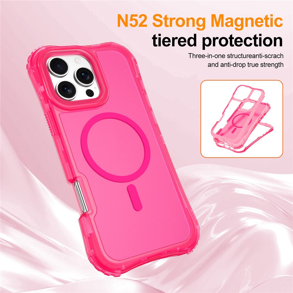 For iPhone 12 / 12 Pro Magnetic Phone Case Soft-touch 2-in-1 PC+TPU Shockproof Cover Compatible with MagSafe