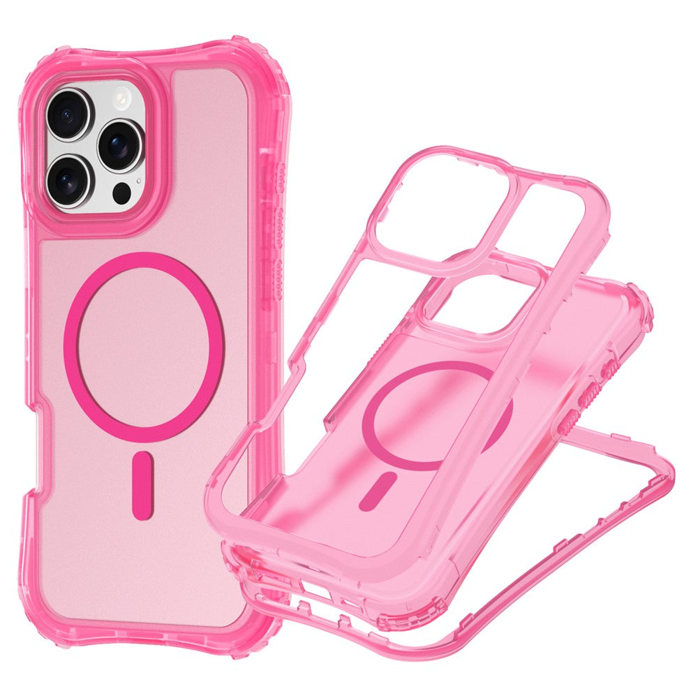 For iPhone 12 / 12 Pro Magnetic Phone Case Soft-touch 2-in-1 PC+TPU Shockproof Cover Compatible with MagSafe