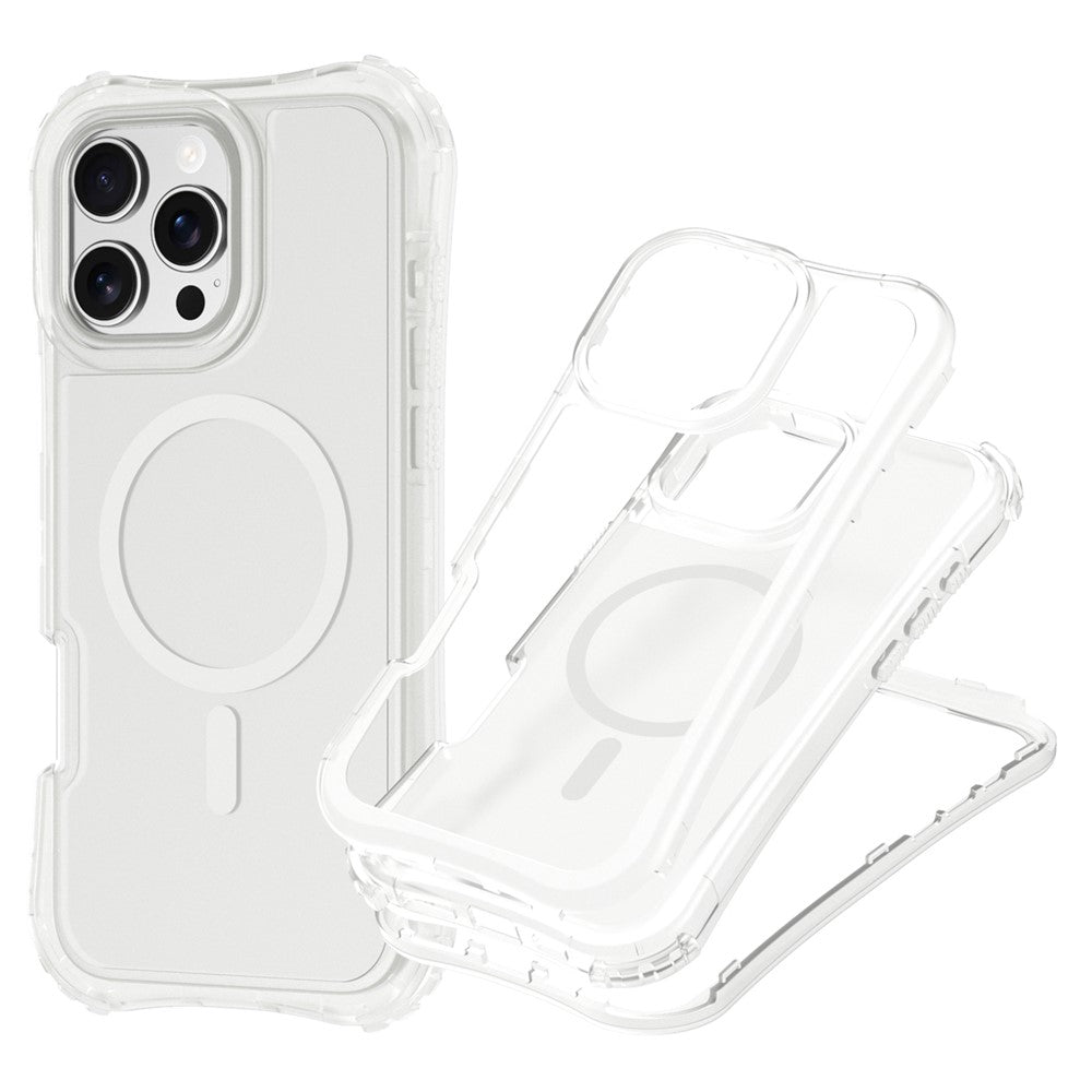 For iPhone 12 / 12 Pro Magnetic Phone Case Soft-touch 2-in-1 PC+TPU Shockproof Cover Compatible with MagSafe
