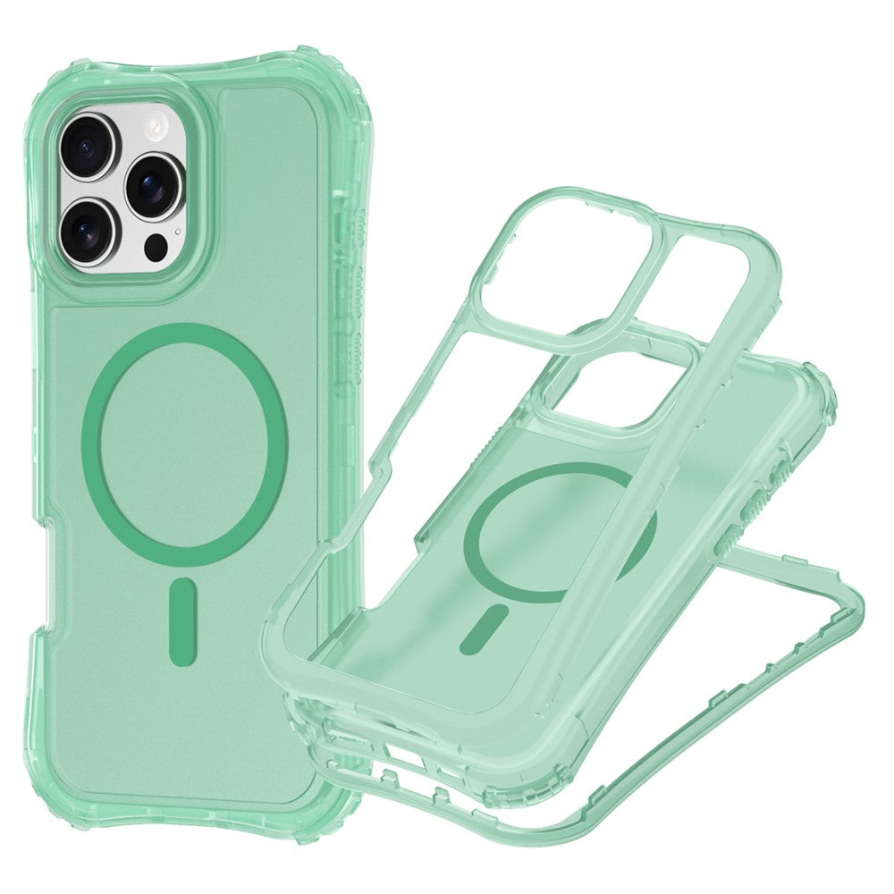 For iPhone 12 / 12 Pro Magnetic Phone Case Soft-touch 2-in-1 PC+TPU Shockproof Cover Compatible with MagSafe