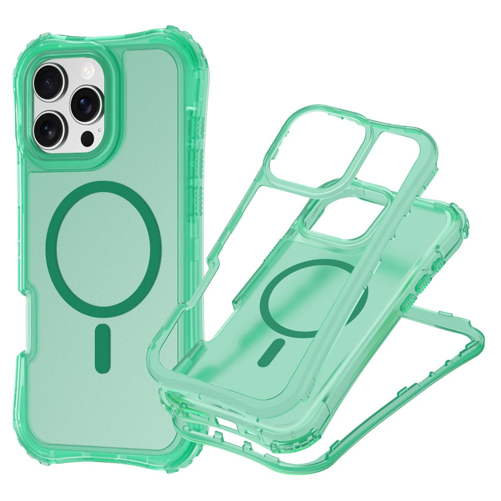 For iPhone 12 / 12 Pro Magnetic Phone Case Soft-touch 2-in-1 PC+TPU Shockproof Cover Compatible with MagSafe