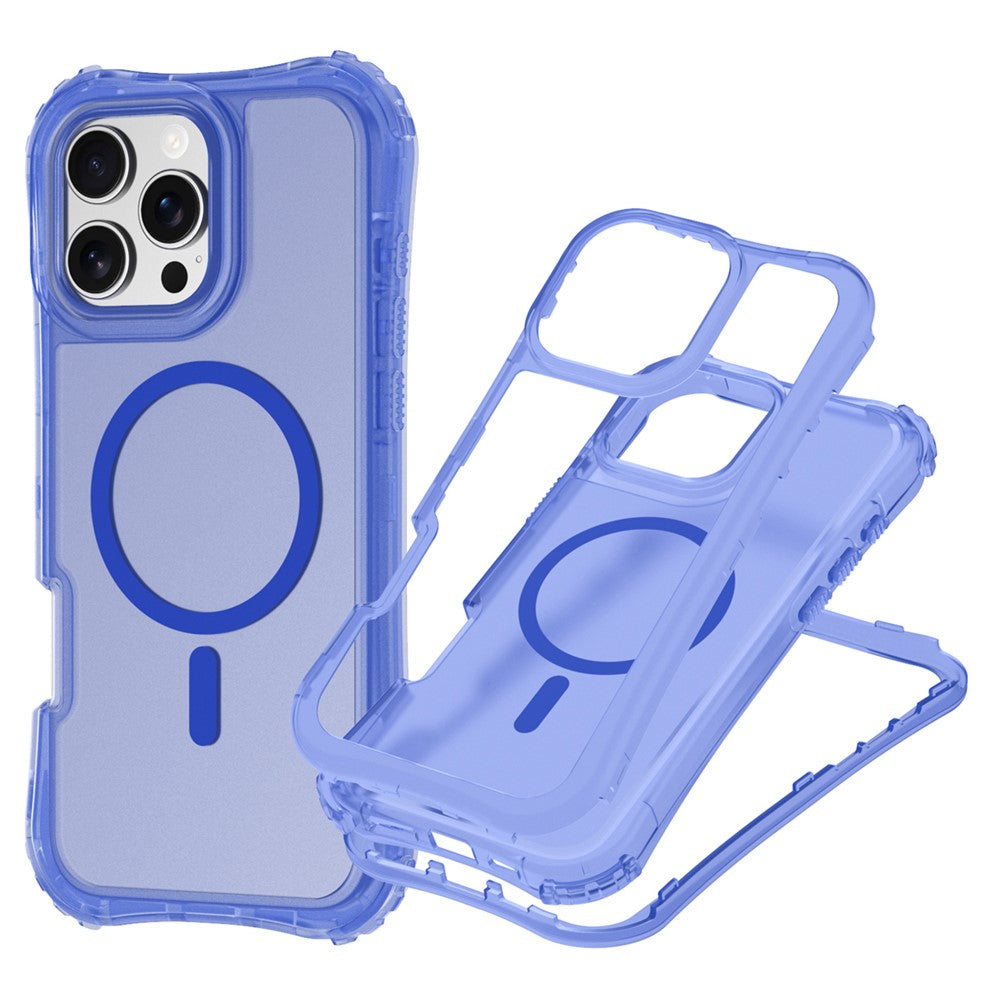 For iPhone 12 / 12 Pro Magnetic Phone Case Soft-touch 2-in-1 PC+TPU Shockproof Cover Compatible with MagSafe