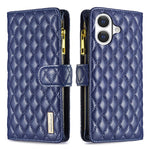 BINFEN COLOR til iPhone 17 BF Style-15 Læderetui Lynlåslomme Rhombus Telefoncover