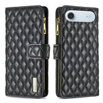 BINFEN COLOR for iPhone Air BF Style-15 Leather Case Zipper Pocket Rhombus Phone Cover