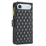BINFEN COLOR for iPhone Air BF Style-15 Leather Case Zipper Pocket Rhombus Phone Cover