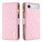 BINFEN COLOR for iPhone Air BF Style-15 Leather Case Zipper Pocket Rhombus Phone Cover