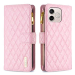 BINFEN COLOR til Honor 600 Lite 5G BF Style-15 Læderetui Lynlåslomme Rhombus Telefoncover