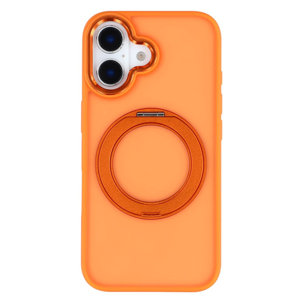 For iPhone 16 Plus Case Rotating Kickstand TPU + PC Anti-slip Matte Phone Back Cover